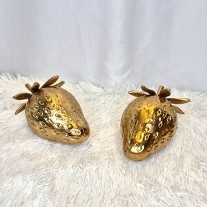 Gold Strawberry Decor Figurines